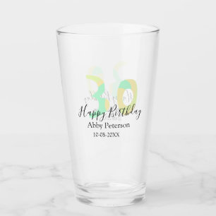 30. Geburtstag fett gedruckte Pastellgelb Schwarz Glas