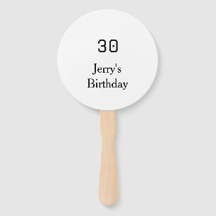 30. Geburtstag fett gedruckter Name Datum einfach  Fächer