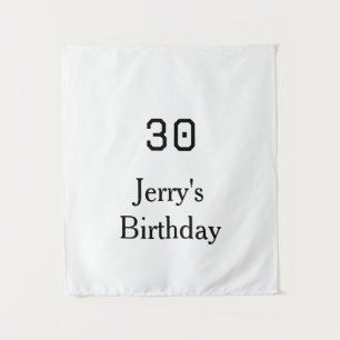 30. Geburtstag fett gedruckter Name Datum einfach Wandteppich