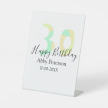 30. Geburtstag fett geschriebene Buchstaben Pastel