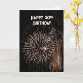 30. Geburtstag Feuerwerk Karte (Gelbe Blume)
