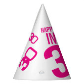 30. Geburtstag Foto benutzerdefiniertes Foto rosa Partyhütchen (Links)