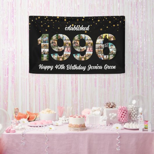 30. Geburtstag Foto-Collage established 1996 Banner (Party)