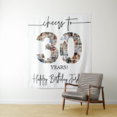 30. Geburtstag Foto-Collage Hintergrund groß Wandteppich (Beispiel)