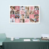30. Geburtstag Foto-Collage individuell Korallenro Banner (Messeveranstaltung)