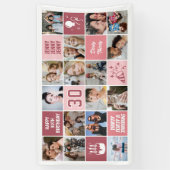 30. Geburtstag Foto-Collage individuell Korallenro Banner (Vertikal)