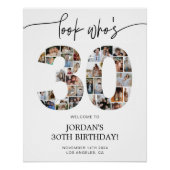 30. Geburtstag Foto-Collage Willkommensschild Poster (Vorderseite)