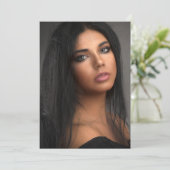 30. Geburtstag Foto Drehbuch schwarz Silber Einladung (Stehend Vorderseite)