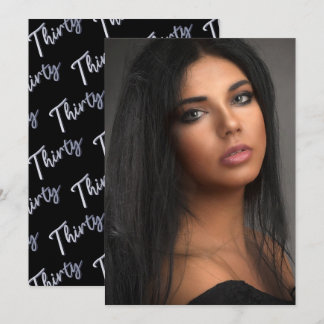 30. Geburtstag Foto Drehbuch schwarz Silber Einladung