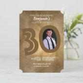 30. Geburtstag Foto Einladung (Stehend Vorderseite)
