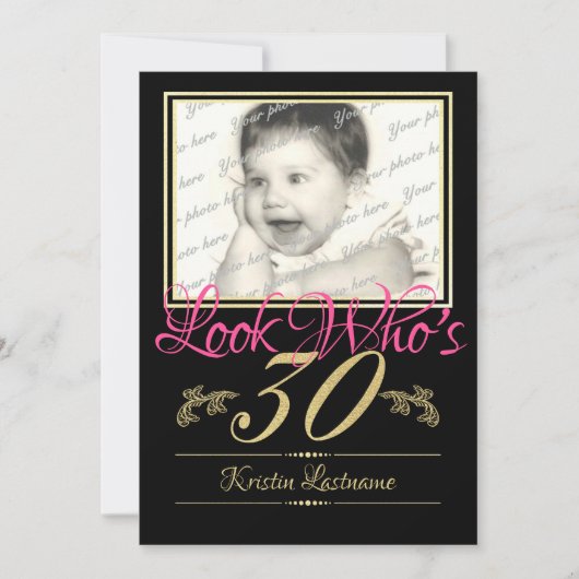 30. Geburtstag Foto Einladung (Vorderseite)