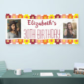 30. Geburtstag Foto Farbenfrohe Blume Banner (Messe)