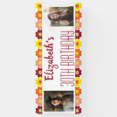 30. Geburtstag Foto Farbenfrohe Blume Banner (Vertikal)
