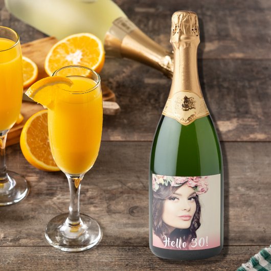 30. Geburtstag Foto hallo 30 Frauen Schaumweinetikett