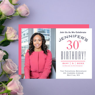 30. Geburtstag - Foto Party Einladung