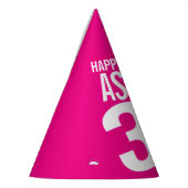 30. Geburtstag Foto personalisiert weiß heiß rosa Partyhütchen (Links)