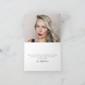 30. Geburtstag Foto Rosa Bow Wildblume geklappt Dankeskarte (Innenseite)