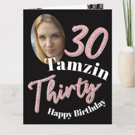 30. Geburtstag Foto Rose Rosa Tochter Karte