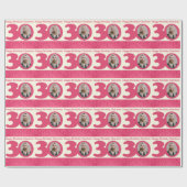 30. Geburtstag Foto Spaß cremefarben Umhüllung pin Geschenkpapier (Flach)