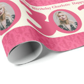 30. Geburtstag Foto Spaß cremefarben Umhüllung pin Geschenkpapier (Rolleneckpunkt)