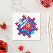 30. Geburtstag Foto und Name Red Star Servietten (Beispiel)