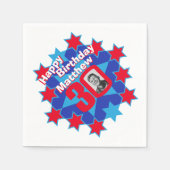 30. Geburtstag Foto und Name Red Star Servietten (Vorderseite)