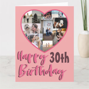 30. Geburtstag Fotocollage Grußkarte für jedes Alt Karte