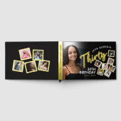 30. Geburtstag Fotos schwarzes Gold Gästebuch (Voll)