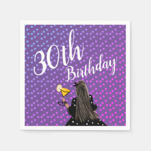30. Geburtstag Frau Cocktail Mode Schönheit Serviette