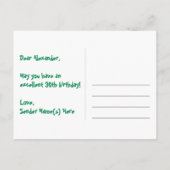 30. Geburtstag - Fun Fireworks Pattern + Regenboge Postkarte (Rückseite)