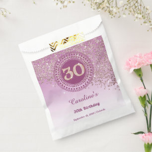 30. Geburtstag Funkelndes Roségold-Glitter Geschenktütchen
