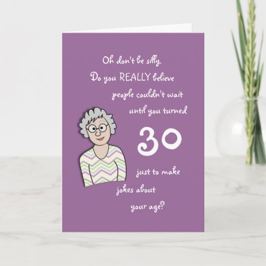 30. Geburtstag für ihre lustige Karte (Vorderseite)
