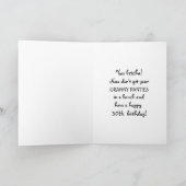 30. Geburtstag für ihre lustige Karte (Innenseite)