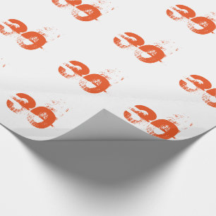 30. Geburtstag für jedermann, orange auf Weiß Geschenkpapier