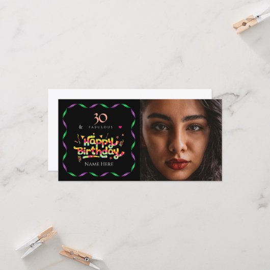 30. Geburtstag für jemanden, der ein fabelhaftes F (Vorderseite/Rückseite Beispiel)