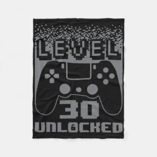 30. Geburtstag für Männer Level 30 Unlock Gamer 30 Fleecedecke
