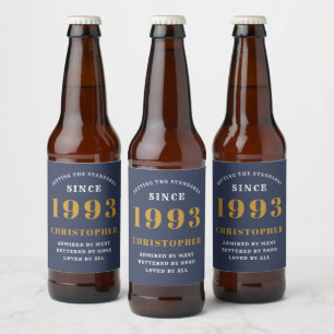 30. Geburtstag Geboren 1993 Name Blue Gold hinzufü Bierflaschenetikett