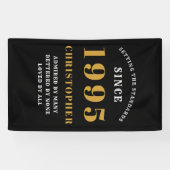 30. Geburtstag Geboren 1995 Name Schwarz Gold hinz Banner (Horizontal)
