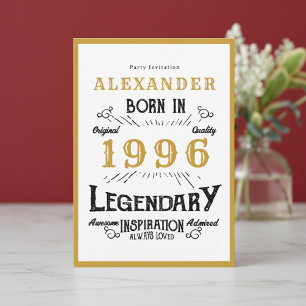 30. Geburtstag Geboren 1996 Weiß Gold Legende Einladung