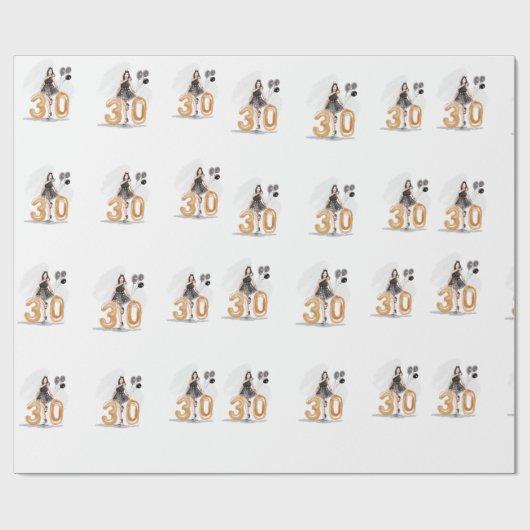 30. Geburtstag Geschenkpapier (Flach)