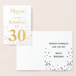 30. Geburtstag Gold Foil Fabulous bei 30 Folienkarte