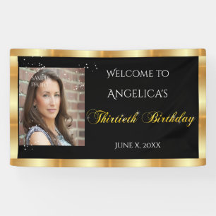 30. Geburtstag, Gold Glitzer, Sparkle Custom Banner