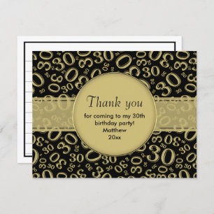 30. Geburtstag: Gold/Schwarz Zufallszahlenmuster