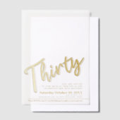 30. Geburtstag Gold-Skript-Text-Overlay Pergament Einladungen (Versetzt)