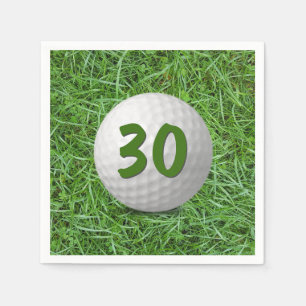 30. Geburtstag Golf Ball auf Gras Serviette