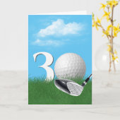 30. Geburtstag Golf Ball im Gras Karte (Gelbe Blume)