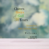 30. Geburtstag Golf Cheers Beers Party Begrüßungsz Acrylschild (Neutral)