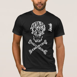 30. Geburtstag Goth Zebra-Totenkopf mit gekreuzter T-Shirt
