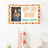 30. Geburtstag Grafik-Blume-Foto Banner (Insitu)