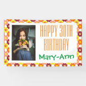 30. Geburtstag Grafik-Blume-Foto Banner (Horizontal)